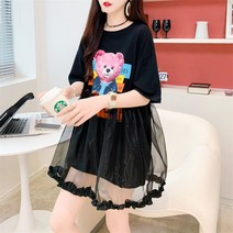 Makone 빅사이즈 여름 레이스 롱티 원피스