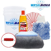 워시매니아 6종 기본 실속 세차입문 세트, 울트라레인보우/블루그립 버킷