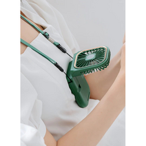 목에거는 넥밴드 목걸이 선풍기 탁상용 보조배터리 겸용, 화이트