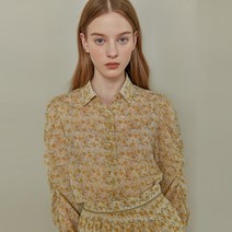 FLOWER PUFF SHIRRING BLOUSE_YELLOW