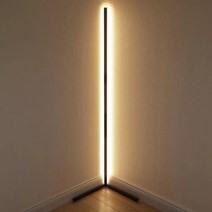 거실 스탠드조명 장스탠드 조명 플로어스탠드 북유럽 led 플로어 램프 현대 간단한 따뜻한 흰색 코너 막대 침실 인테리어 분위기 서 실내, 따뜻한 라이트 블랙