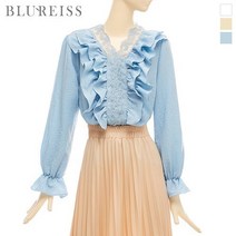 블루레이스 블루레이스 V넥레이스프릴블라우스_B2S1BL5141