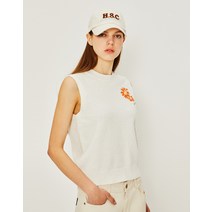 22SS 아이보리 플라워배색 면혼방 니트베스트 HSSW2A305IV