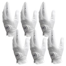 6장세트 화이트 퓨어 골프장갑 남성 왼손 쿨 골프 기능성 골프연습 장갑 물세탁 가능 시원한 필드용 가벼운 비거리 신축성