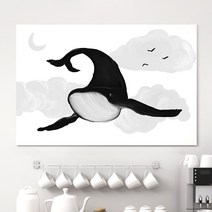 모던 북유럽 심플 혹등 고래 그림 액자 우영우 드라마 일러스트, 04. 모던 달빛고래