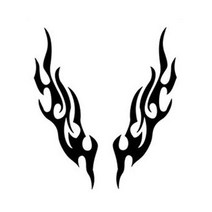 불꽃 날개 양방향 반사 스티커 자동차 오토바이 바이크 범퍼 포인트 데칼 스티커, 불꽃날개 S블랙, 1개