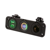 현카 차량용 오토바이 시거잭 USB 충전기 멀티 시가 소켓3구 12-24v 매립형, 1개