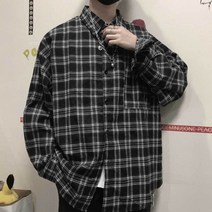 심플 체크 남방 남자 오버핏 셔츠 캐주얼 데일리반팔와이셔츠 하와이안셔츠 린넨셔츠 빅사이즈와이셔츠 커플남방 와이드카라셔츠 체크후드남방