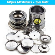 뱃지제작 100 대/몫 #1660 라운드 알루미늄 덮여 단추 금속 빵 모양 헝겊 패브릭 커버 수제 DIY 봉 제에 대 한 도구, 100p 40 with 1 tool, Wire Back