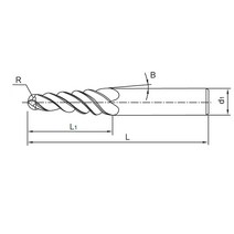 카바이드 나선형 테이퍼 볼 노즈 엔드 밀 라우터 비트 목재 가공 CNC 2D 조각 커터 플루트, 22 R1.0xD6x30.5x75L