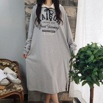 상상그이상 여성용 국내제작 메종 롱후드 원피스 간절기 루즈핏 군살커버 배색디자인 가볍게 입을 수 있는 면원피스 가성비 좋은 부드러운 홈웨어 꾸안꾸룩 코디