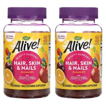 네이처스웨이 Alive Hair Skin & Nails with Collagen & Biotin 딸기 구미 60개 2통, 1개, 기본
