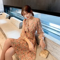 스커트 플라워 원피스 숏스 타일 2021 여름 단소, T05-2XL, C03-오렌지색