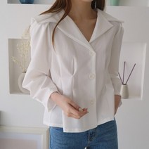 멜로 카라 핀턱 블라우스