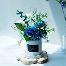 센터피스 디퓨저 개업 승진 축하 선물 돈들어오는 화분 해바라기 블루 장미 실내 방향제, 블랙체리, 블루장미