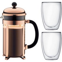 보덤 Bodum K1928181 Chambord 커피 메이커 세트 8잔 2잔 35 cl 이, 분홍색