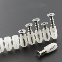 콘크리트 석고보드 석고 스크류 토우 앙카 볼트 100 개 m4 m6 플라스틱 확장 파이프 플랫 헤드 셀프 태핑 나사 나일론 튜브 볼트 벽 나무 하드웨어 장식 패스너, c-m6x10mm 100pc