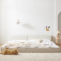 슬립스토아 호텔 발리 LED 패밀리 침대 프레임 SS+SS/SS+Q/Q+Q, A타입-오픈형, 오트밀화이트