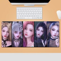 KDA 리그 오브 레전드 마우스 장패드 게임 주변 마우스패드 라지 사이즈 내오염성 견디다 창의 기념 선물, 900*400*5mm, 패턴-6