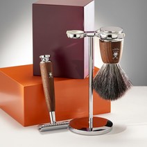 독일 명품 면도기 브랜드 뮬레 리트모 세이프트 안전면도기 3종세트, 1-리트모 세이프티 3종 (브라운)