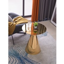 수입 명품 골드 라이트 스틸 발코니 코너 사이드 테이블, 무광그레이