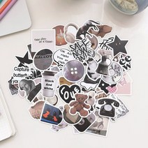 오브제 아이콘 스티커 50P 세트 3종, 아이콘블랙