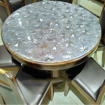kirahosi 친환경 pvc 테이블 방수 매트 책상보 식탁보 데스크 커버 110호 Da6rh41, 코스모스 1.5MM, 원형 직경 75CM