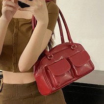 핑크비올라 / 런던 투포켓 애나멜 레더 숄더백 바게트백 가방
