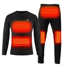 kemimoto 겨울 가열 속옷 정장 남자 전기 usb 전원 열 가열 moto men39s t-shirts pants for skiing 오토바이