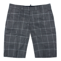 5부 체크 반바지 차콜 슬랙스_AJ5부체크슬렉스