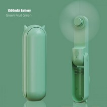 휴대용 선풍기 충전식 ha-life 미니 1500mah 지속 조용한 접이식 USB, 초록
