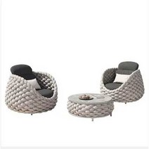 수영장 쇼파 다이닝 고급 야외 라탄 썬베드 방수 의자, 소파2개+테이블(일반패브릭+고밀도스폰지)