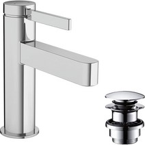 독일 hansgrohe 한스그로헤 주방수전 주방 수도꼭지 Finoris 욕실 세면기 탭 절, 출구높이100mm푸시오픈배수구크롬