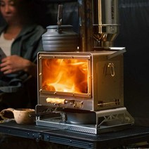 화목난로 캠핑장 펠렛난로 1구 탁상 야외캠핑 안전망, 벽난로 기본 모델