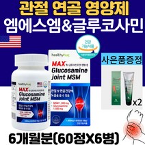 관절 MSM 1500 식이유황 글루코사민 정제 영양제, 60정, 6병