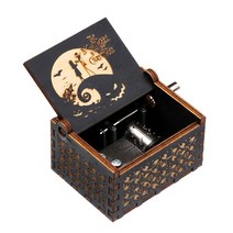 오르골 뮤직박스 스노우볼 나무 조각 빈티지 뮤직 박스 핸드 크랭크 여자 친구 아내 사랑하는 생일 선물, [06] Halloween Series-A