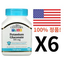 21센츄리(미국) 글루콘산칼륨 595 mg 110정, 6개