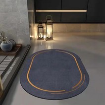 어뮤즈하우스 모던마블 빨아쓰는 규조토 발매트 40*60cm, 라운드_네이비, 1개