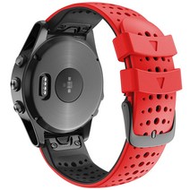 Garmin Fenix 6X 6 Pro 5X Plus/Descent Mk2i Mk2/Enduro 용 26mm 22mm 퀵 핏 실리콘 손목 밴드 시계 밴드 퀵 릴리스 스트랩, Red Black