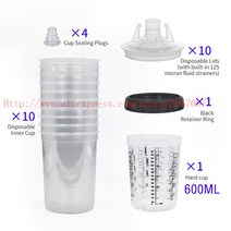 페인트건 페인트분사기 에어스프레이건 10pcs No cleaning Cups 페인트 믹싱 컵 160cc 400cc 600cc 800cc 스프레이 건 탱크 유형 H/O 퀵 어댑터 포, 03 10pcs 600CC, 03 10pcs 600CC