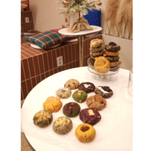 윈썸리커피 수제 하프사이즈 미니쿠키 12종 선물 세트 결혼답례 퇴사 연말 르뱅 스모어 쿠키, 12종 세트