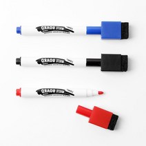 리빙도매 냉장고 보드 보드마카 3컬러 지우개 자석 키친마카 창문펜