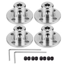 4팩 5mm 플랜지 커플링 커넥터 리지드 가이드 스틸 모델 커플러 액세서리 DIY RC 모델 모터용 샤프트 축 피팅 고강도 커플링 커넥터-실버.