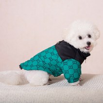 강아지패딩 바람막이 옷 베스트 조끼 대형 반려견 아우터 소형 중형 점퍼 강아지 의류 디자이너 패딩 애완 동물 겨울 따뜻한 프렌치 테디, 9.green - S