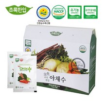 유기농 생생 야채수 110ml 30포 멀티비타민 식이섬유 단백질 나이아신 칼륨 무기질 국내산 친환경 당근 우엉 무우청 표고버섯 자연주의 건강야채수 무첨가물 인증, 단품, 단품