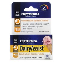 Enzymedica 엔자이메디카 데어리 어시스트 (DairyAssist) 30 캡슐 프로테아제 락타아제 포함