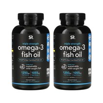 스포츠리서치 트리플 스트렝스 오메가-3 피쉬 오일 1250mg 소프트젤, 180개입, 2개