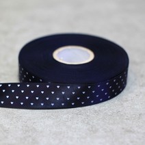 곤색 작은하트-공단리본 15mm 50마 롤단위