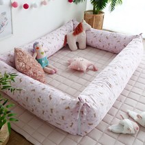 [아망떼] 레오파드 알러지케어 범퍼쿠션4개세트(저데니아 항균솜세트)_핑크