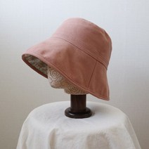 [천삼백케이] [라렌트리] 플라워 무지 양면 코튼 벙거지 모자 버킷햇 (3color)